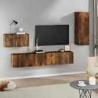 Tv-meubels van bewerkt hout met trendy en praktisch ontwerp - Gerookt eiken / 4 / 90 cm - Tv-meubels