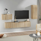 Tv-meubels van bewerkt hout met trendy en praktisch ontwerp - Sonoma eiken / 4 / 90 cm - Tv-meubels