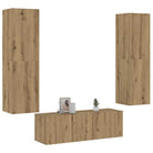 Tv-meubels van bewerkt hout met trendy en praktische design - artisanaal eikenkleurig / 3 / 100 cm - Tv-meubels