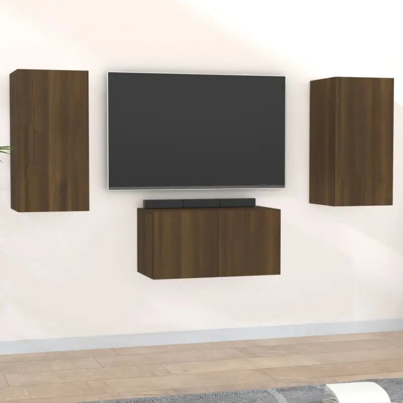 Tv-meubels van bewerkt hout met trendy en praktische design - bruin eikenkleur / 3 / 60 cm - Tv-meubels