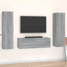 Tv-meubels van bewerkt hout met trendy en praktische design - Grijs sonoma / 3 / 100 cm - Tv-meubels