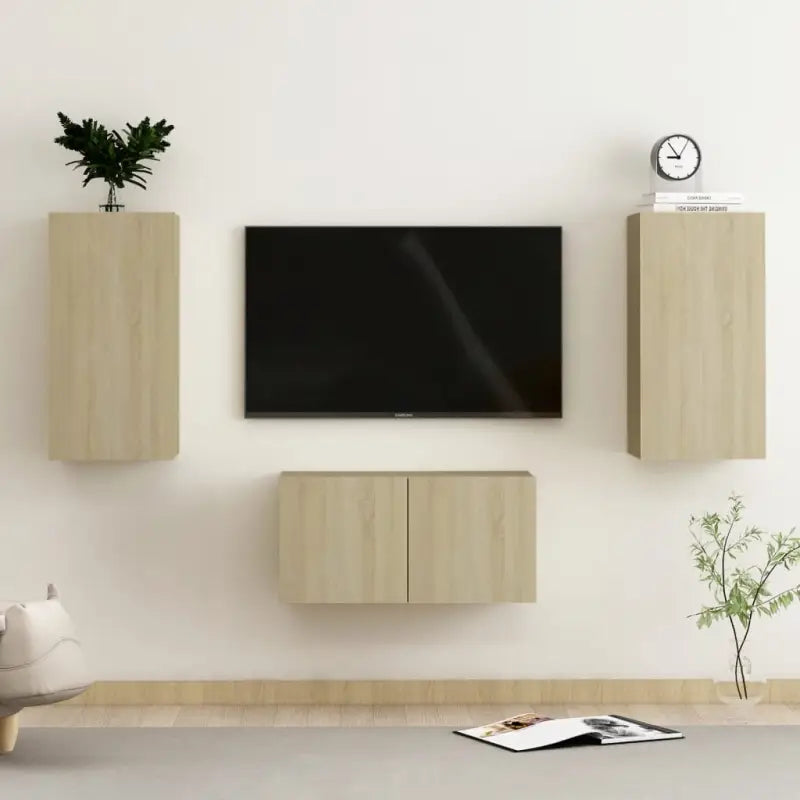 Tv-meubels van bewerkt hout met trendy en praktische design - Sonoma eiken / 3 / 60 cm - Tv-meubels