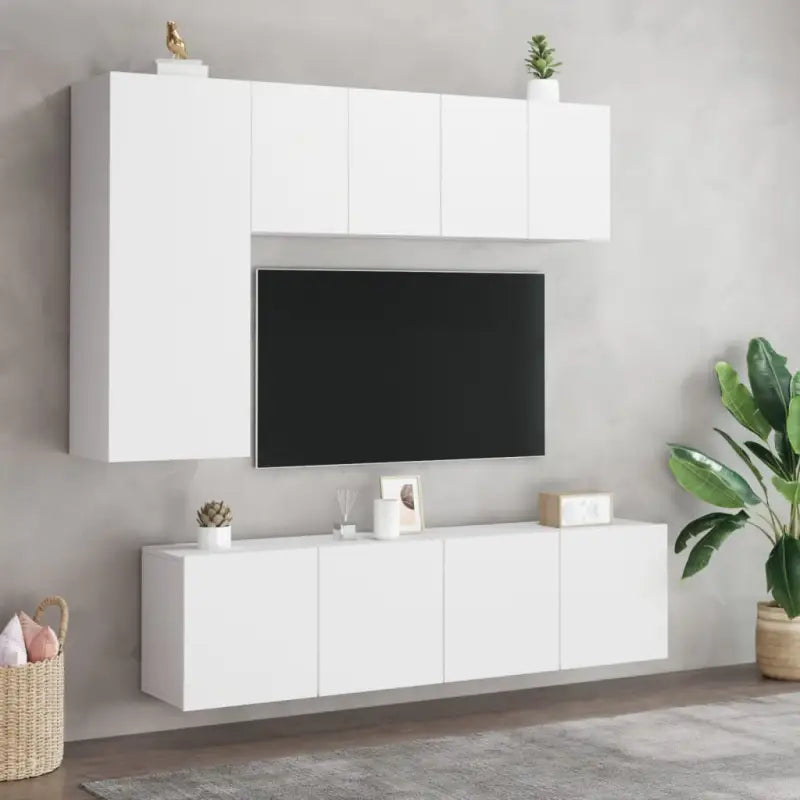 Tv-meubels van bewerkt hout voor een opgeruimde woonkamer - Tv-meubels