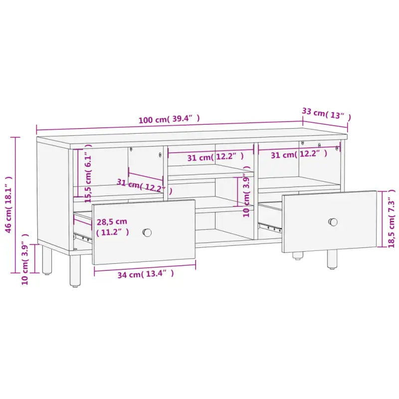 Tv-meubels van massief mangohout voor een trendy en stevige uitstraling - Tv-meubels