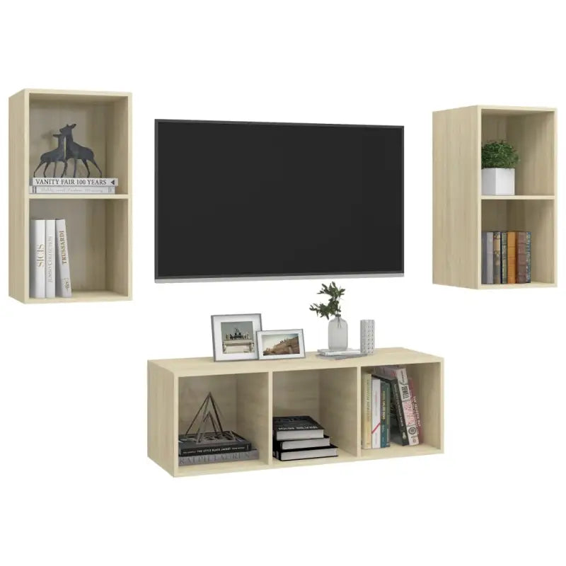 Tv-Meubelset Met Opbergruimte en Wandmontage - Tv-meubels