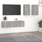 Tv-meubelset met opbergruimte voor een elegante muurbevestiging - Grijs sonoma / 4 / 60 cm - Tv-meubels