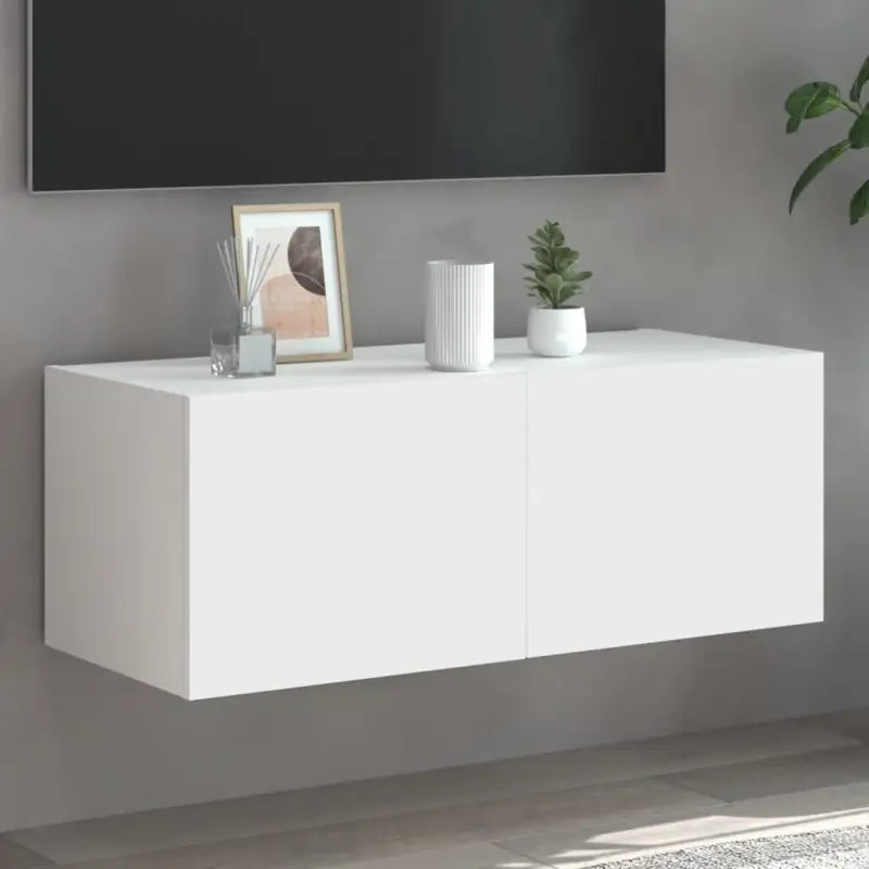 Tv-wandmeubelen met rgb led-verlichting voor een stijlvolle woonkamer - Wit / 80 x 35 x 31 cm / 1 - Tv-meubels
