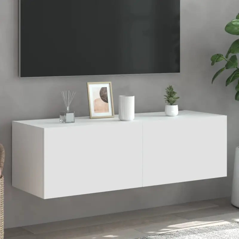 Tv-wandmeubelen met rgb led-verlichting voor een stijlvolle woonkamer - Wit / 100 x 35 x 31 cm / 1 - Tv-meubels