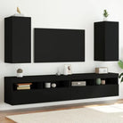 Tv-wandmeubelen met rgb led-verlichting voor een stijlvolle woonkamer - Zwart / 30.5 x 35 x 70 cm / 2 - Tv-meubels