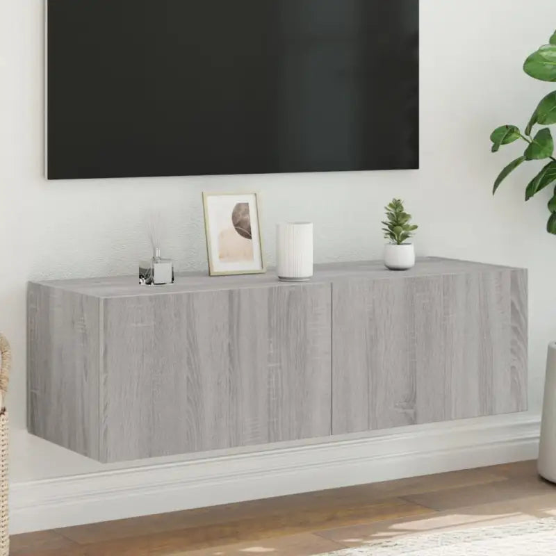 Tv-wandmeubelen met rgb led-verlichting voor een stijlvolle woonkamer - Grijs sonoma / 100 x 35 x 31 cm / 1 - Tv-meubels