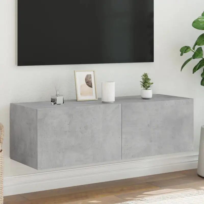 Tv-wandmeubelen met rgb led-verlichting voor een stijlvolle woonkamer - Betongrijs / 100 x 35 x 31 cm / 1 - Tv-meubels