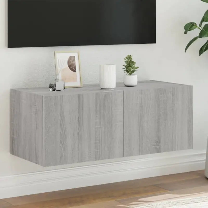 Tv-wandmeubelen met rgb led-verlichting voor een stijlvolle woonkamer - Grijs sonoma / 80 x 35 x 31 cm / 1 - Tv-meubels
