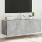 Tv-wandmeubelen met rgb led-verlichting voor een stijlvolle woonkamer - Betongrijs / 60 x 35 x 41 cm / 2 - Tv-meubels