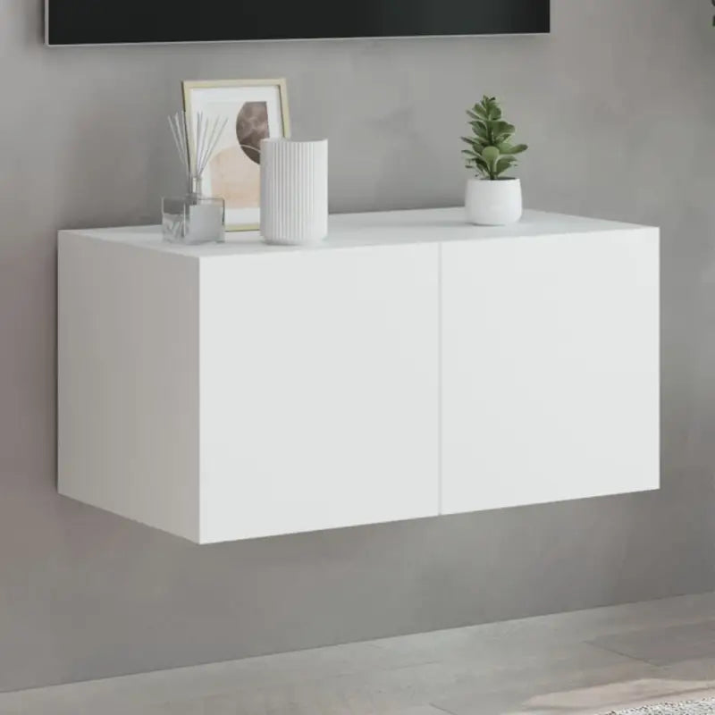 Tv-wandmeubelen met rgb led-verlichting voor een stijlvolle woonkamer - Wit / 60 x 35 x 31 cm / 1 - Tv-meubels