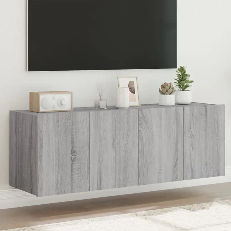 Tv-wandmeubelen met rgb led-verlichting voor een stijlvolle woonkamer - Grijs sonoma / 60 x 35 x 41 cm / 2 - Tv-meubels