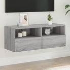 Tv-wandmeubels van bewerkt hout voor een opgeruimde woonkamer - Grijs sonoma / 1 / 80 cm - Tv-meubels