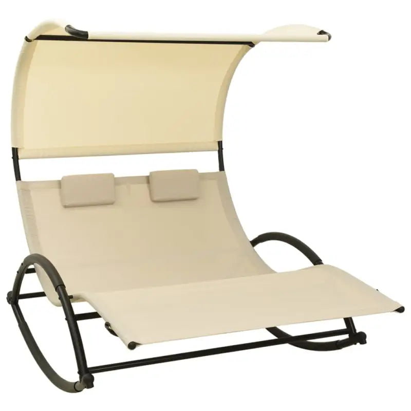 Tweepersoons Schommel Lounge Chair voor Buitengebruik - Crème / 1 - Ligstoelen