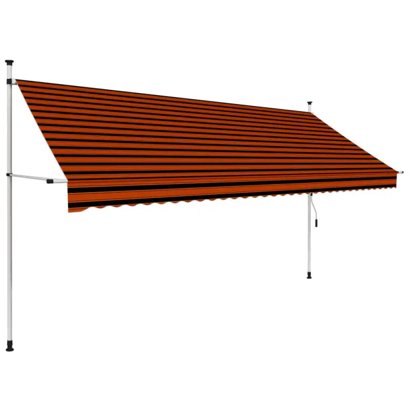 Uitrekbare zonwering voor raam terras en tuin in water- en weerbestendig polyester - Oranje en bruin / 1 / 350 cm