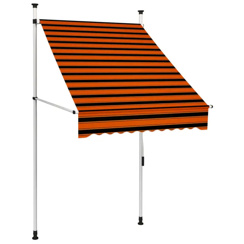 Uitrekbare zonwering voor raam terras en tuin in water- en weerbestendig polyester - Oranje en bruin / 1 / 100 cm