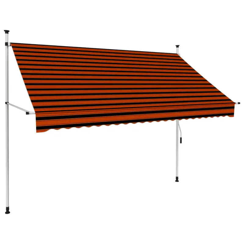 Uitrekbare zonwering voor raam terras en tuin in water- en weerbestendig polyester - Oranje en bruin / 1 / 250 cm