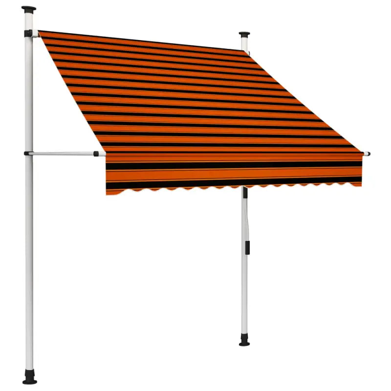 Uitrekbare zonwering voor raam terras en tuin in water- en weerbestendig polyester - Oranje en bruin / 1 / 150 cm