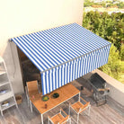 Uitschuifbare aluminium buitenluifel voor schaduw en koelte - Blauw en wit / 4.5 x 3 m / 1 - Zonwering