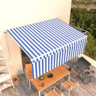 Uitschuifbare Buitenluifel met Aluminium Frame - Blauw en wit / 4.5 x 3 m / 1 - Zonwering