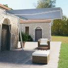 Uitschuifbare buitenluifel met gepoedercoat aluminium frame - Blauw en wit / 400 x 350 cm / 1 - Zonwering