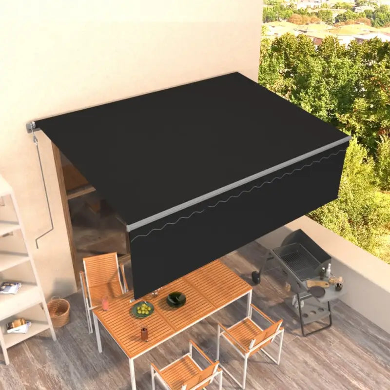 Uitschuifbare buitenluifel met roestvrij aluminium frame - Antraciet / 4.5 x 3 m / 1 - Zonwering