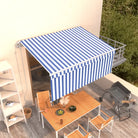 Uitschuifbare buitenluifel met roestvrij aluminium frame - Blauw en wit / 3 x 2.5 m / 1 - Zonwering