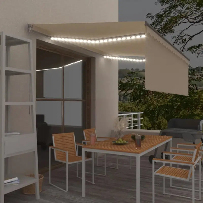 Uitschuifbare buitenluifel met roestvrij aluminium frame - Crème / 4 x 3 m / 1 - Zonwering