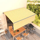 Uitschuifbare buitenluifel met roestvrij aluminium frame - Geel en wit / 4 x 3 m / 1 - Zonwering