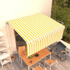 Uitschuifbare buitenluifel met roestvrij aluminium frame - Geel en wit / 4 x 3 m / 1 - Zonwering