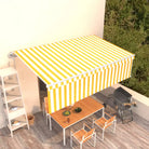 Uitschuifbare buitenluifel met roestvrij aluminium frame - Geel en wit / 5 x 3 m / 1 - Zonwering