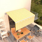 Uitschuifbare buitenluifel met roestvrij aluminium frame - Geel en wit / 3.5 x 2.5 m / 1 - Zonwering