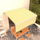 Uitschuifbare buitenluifel met roestvrij aluminium frame - Geel en wit / 4.5 x 3 m / 1 - Zonwering