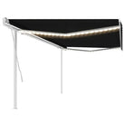 Uitschuifbare buitenluifel met stevig gepoedercoat aluminium frame - Antraciet / 5 x 3 m / 1 - Zonwering