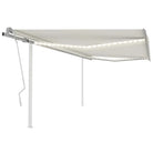 Uitschuifbare buitenluifel met stevig gepoedercoat aluminium frame - Crème / 4.5 x 3.5 m / 1 - Zonwering