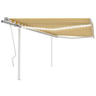 Uitschuifbare buitenluifel met stevig gepoedercoat aluminium frame - Geel en wit / 4.5 x 3 m / 1 - Zonwering