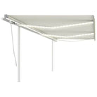 Uitschuifbare buitenluifel met stevig gepoedercoat aluminium frame - Crème / 6 x 3 m / 1 - Zonwering