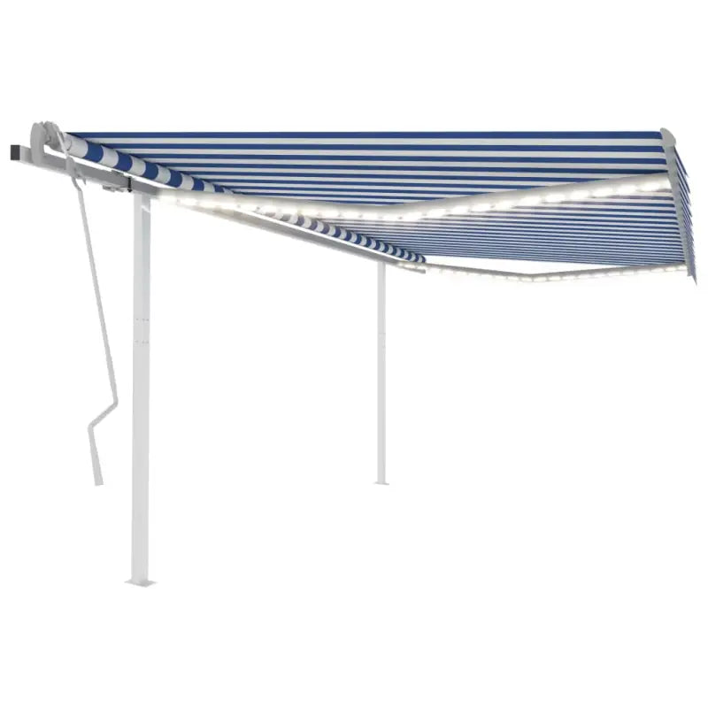 Uitschuifbare buitenluifel met stevig gepoedercoat aluminium frame - Blauw en wit / 4 x 3 m / 1 - Zonwering