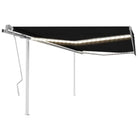 Uitschuifbare buitenluifel met stevig gepoedercoat aluminium frame - Antraciet / 4 x 3 m / 1 - Zonwering