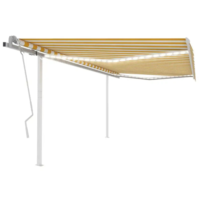 Uitschuifbare buitenluifel met stevig gepoedercoat aluminium frame - Geel en wit / 4 x 3.5 m / 1 - Zonwering