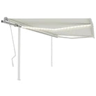 Uitschuifbare buitenluifel met stevig gepoedercoat aluminium frame - Crème / 4 x 3 m / 1 - Zonwering