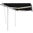 Uitschuifbare buitenluifel met stevig gepoedercoat aluminium frame - Antraciet / 3 x 2.5 m / 1 - Zonwering