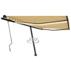 Uitschuifbare buitenluifel van gepoedercoat aluminium voor schaduw - Geel en wit / 450 x 350 cm / 1 - Zonwering