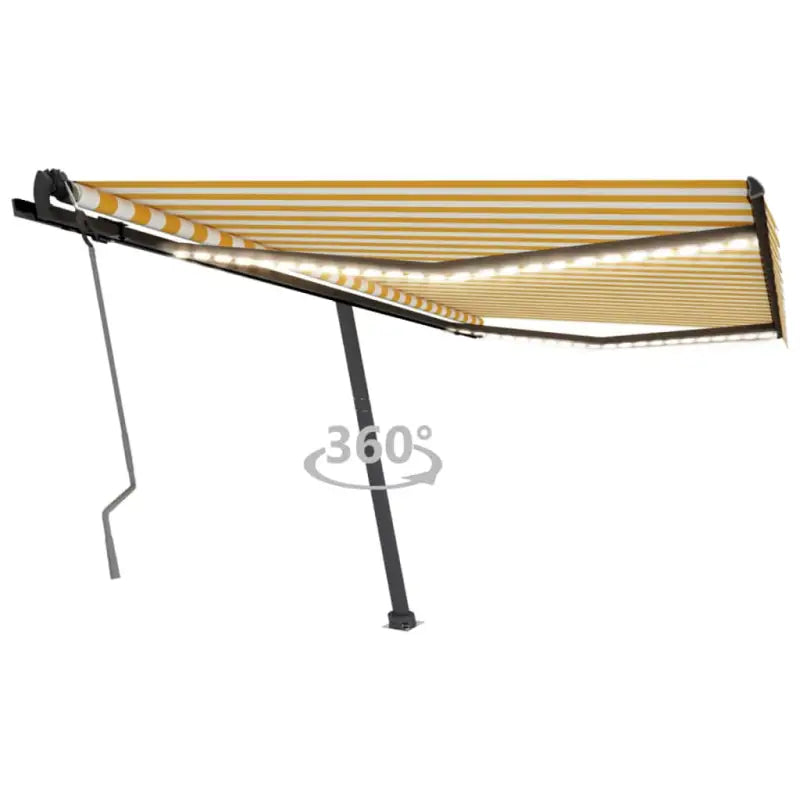 Uitschuifbare buitenluifel van gepoedercoat aluminium voor schaduw - Geel en wit / 450 x 350 cm / 1 - Zonwering