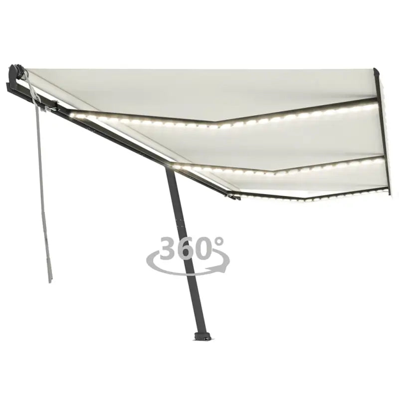Uitschuifbare buitenluifel van gepoedercoat aluminium voor schaduw - Crème / 600 x 350 cm / 1 - Zonwering