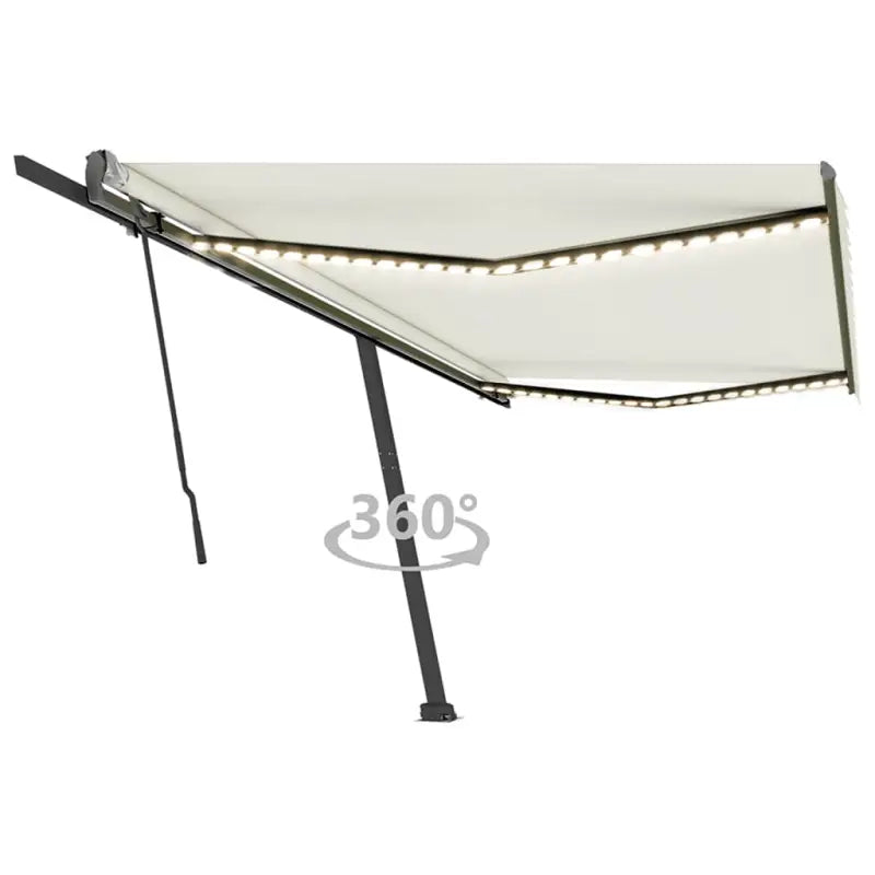 Uitschuifbare buitenluifel van gepoedercoat aluminium voor schaduw - Crème / 500 x 350 cm / 1 - Zonwering