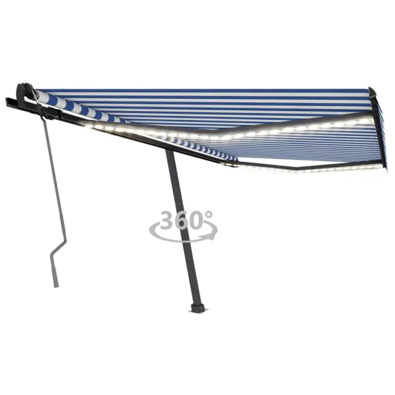 Uitschuifbare buitenluifel van gepoedercoat aluminium voor schaduw - Blauw en wit / 450 x 350 cm / 1 - Zonwering